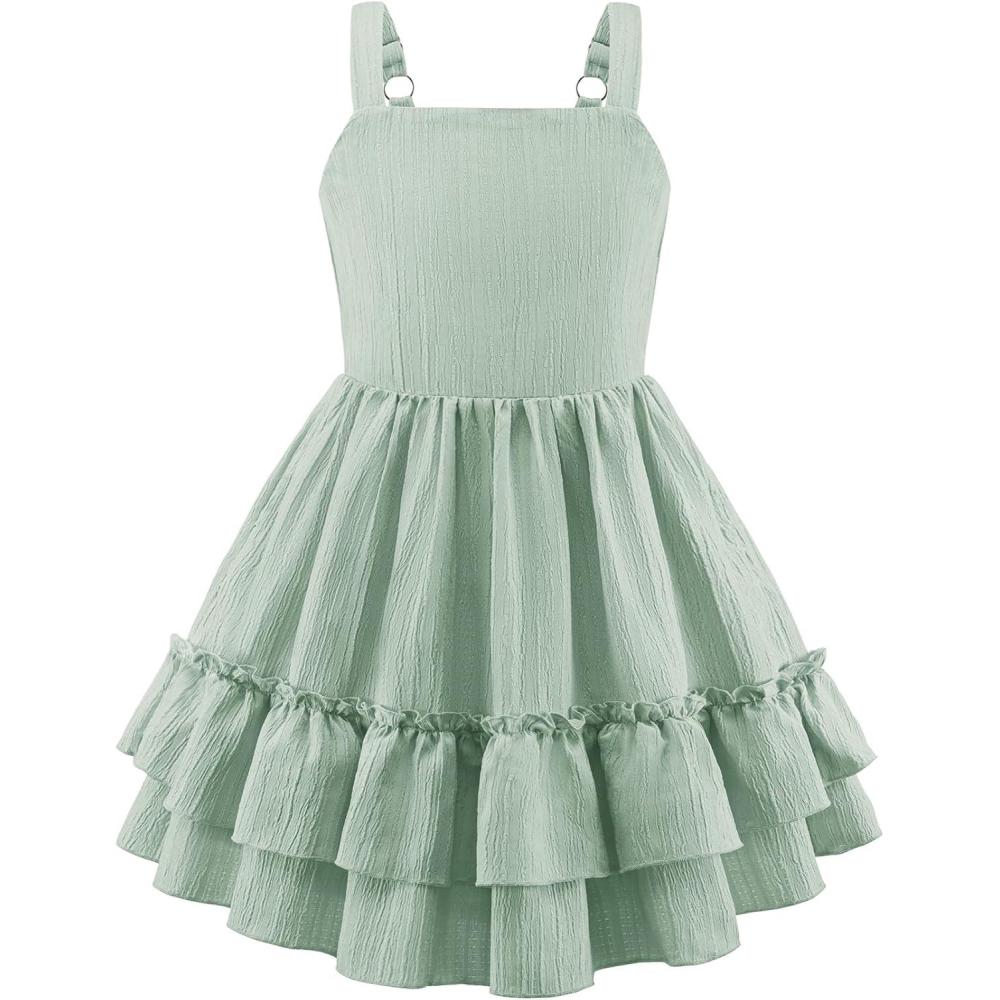 image:imageArshiner Girls Cami Summer Dress Boho Sleeveless Casual Sundress with Pockets for 412 YLight Green