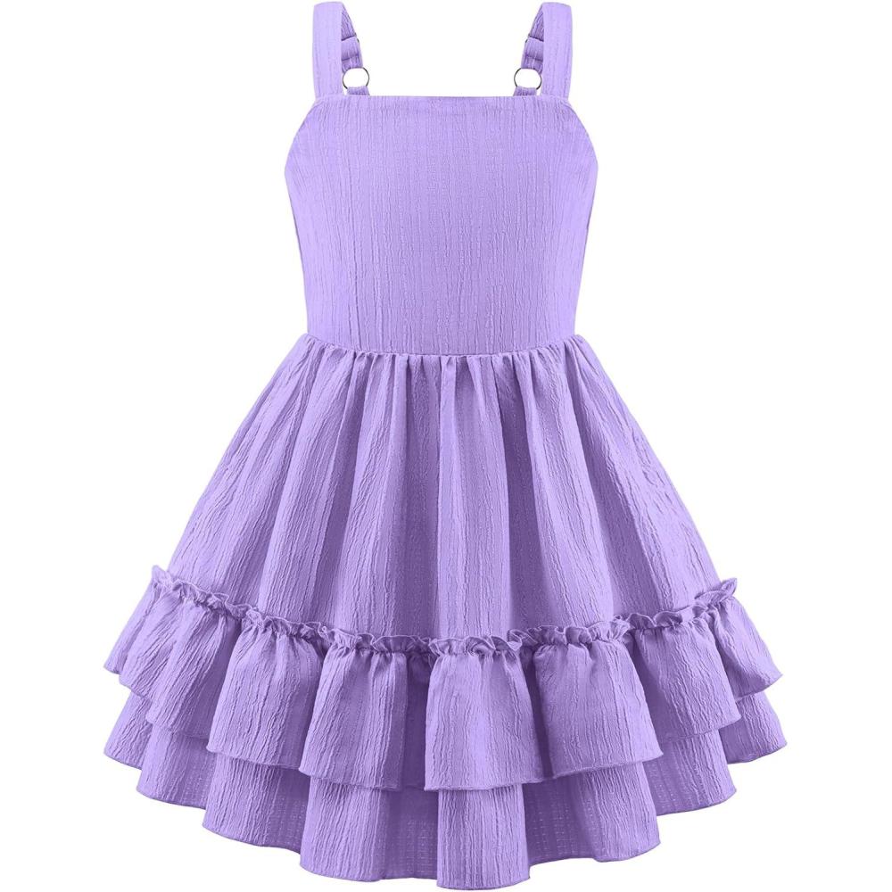 image:imageArshiner Girls Cami Summer Dress Boho Sleeveless Casual Sundress with Pockets for 412 YLight Purple