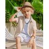 Arshiner Boys Cuban Guayabera Shirt Short Sleeve Button Down Shirt Summer Casual Linen Shirts for Kids 4-12 Years(Champagne)