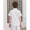 Arshiner Boys Cuban Guayabera Shirt Short Sleeve Button Down Shirt Summer Casual Linen Shirts for Kids 4-12 Years(White)