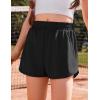 Arshiner Girls Athletic Shorts with 3 Zipper Pockets Running Shorts Basketball Soccer Gym Sports Active with Liner Kids(Black)