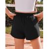 Arshiner Girls Athletic Shorts with 3 Zipper Pockets Running Shorts Basketball Soccer Gym Sports Active with Liner Kids(Black)