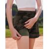 Arshiner Girls Athletic Shorts with 3 Zipper Pockets Running Shorts Basketball Soccer Gym Sports Active with Liner Kids(Camouflage)
