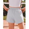 Arshiner Girls Athletic Shorts with 3 Zipper Pockets Running Shorts Basketball Soccer Gym Sports Active with Liner Kids(Grey)
