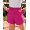 Arshiner Girls Athletic Shorts with 3 Zipper Pockets Running Shorts Basketball Soccer Gym Sports Active with Liner Kids(Hot Pink)