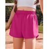 Arshiner Girls Athletic Shorts with 3 Zipper Pockets Running Shorts Basketball Soccer Gym Sports Active with Liner Kids(Hot Pink)