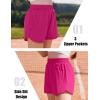Arshiner Girls Athletic Shorts with 3 Zipper Pockets Running Shorts Basketball Soccer Gym Sports Active with Liner Kids(Hot Pink)