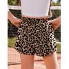 Arshiner Girls Athletic Shorts with 3 Zipper Pockets Running Shorts Basketball Soccer Gym Sports Active with Liner Kids(Leopard)