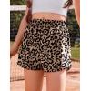 Arshiner Girls Athletic Shorts with 3 Zipper Pockets Running Shorts Basketball Soccer Gym Sports Active with Liner Kids(Leopard)