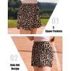 Arshiner Girls Athletic Shorts with 3 Zipper Pockets Running Shorts Basketball Soccer Gym Sports Active with Liner Kids(Leopard)