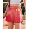 Arshiner Girls Athletic Shorts with 3 Zipper Pockets Running Shorts Basketball Soccer Gym Sports Active with Liner Kids(Orange Tie Dye)