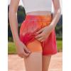 Arshiner Girls Athletic Shorts with 3 Zipper Pockets Running Shorts Basketball Soccer Gym Sports Active with Liner Kids(Orange Tie Dye)