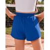 Arshiner Girls Athletic Shorts with 3 Zipper Pockets Running Shorts Basketball Soccer Gym Sports Active with Liner Kids(Royal Blue)