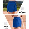 Arshiner Girls Athletic Shorts with 3 Zipper Pockets Running Shorts Basketball Soccer Gym Sports Active with Liner Kids(Royal Blue)