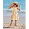 Arshiner Girls Cami Summer Dress Boho Sleeveless Casual Sundress with Pockets for 4-12 Y(Khaki Floral)