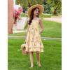 Arshiner Girls Cami Summer Dress Boho Sleeveless Casual Sundress with Pockets for 4-12 Y(Khaki Floral)