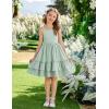 Arshiner Girls Cami Summer Dress Boho Sleeveless Casual Sundress with Pockets for 4-12 Y(Light Green)