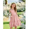 Arshiner Girls Cami Summer Dress Boho Sleeveless Casual Sundress with Pockets for 4-12 Y(Light Pink)