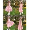 Arshiner Girls Cami Summer Dress Boho Sleeveless Casual Sundress with Pockets for 4-12 Y(Light Pink)