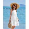 Arshiner Girls Cami Summer Dress Boho Sleeveless Casual Sundress with Pockets for 4-12 Y(White)