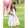 Arshiner Girls Cami Summer Dress Boho Sleeveless Casual Sundress with Pockets for 4-12 Y(White)
