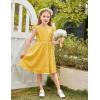 Arshiner Girls Dress Casual Ruffle Sleeveless A Line Summer Dresses with Pockets 4-12 Years(Yellow)