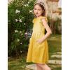 Arshiner Girls Dress Casual Ruffle Sleeveless A Line Summer Dresses with Pockets 4-12 Years(Yellow)