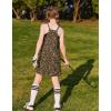 Arshiner Girls Dress with Shorts Casual Summer Spaghetti Straps One Piece Romper Dresses with Pockets for Kid 5-15 Y(Leopard)
