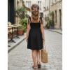 Arshiner Girls Dresses Ruched Smocked Back Spaghetti Strap Bow Summer Boho Beach Party Sundress(Black)