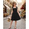 Arshiner Girls Dresses Ruched Smocked Back Spaghetti Strap Bow Summer Boho Beach Party Sundress(Black)