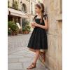 Arshiner Girls Dresses Ruched Smocked Back Spaghetti Strap Bow Summer Boho Beach Party Sundress(Black)