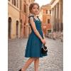 Arshiner Girls Dresses Ruched Smocked Back Spaghetti Strap Bow Summer Boho Beach Party Sundress(Blue)