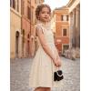 Arshiner Girls Dresses Ruched Smocked Back Spaghetti Strap Bow Summer Boho Beach Party Sundress(Champagne)