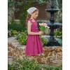 Arshiner Girls Dresses Ruched Smocked Back Spaghetti Strap Bow Summer Boho Beach Party Sundress(Hot Pink)
