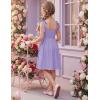 Arshiner Girls Dresses Ruched Smocked Back Spaghetti Strap Bow Summer Boho Beach Party Sundress(Lavender)