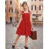 Arshiner Girls Dresses Ruched Smocked Back Spaghetti Strap Bow Summer Boho Beach Party Sundress(Red)