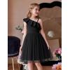 Arshiner Girls Dresses Ruffle Trim Off Shoulder Formal Wedding Party Fancy Summer Tulle Dress for 6-14 Years(Black)