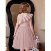 Arshiner Girls Dresses Ruffle Trim Off Shoulder Formal Wedding Party Fancy Summer Tulle Dress for 6-14 Years(Dusty Pink)