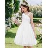 Arshiner Girls Dresses Ruffle Trim Off Shoulder Formal Wedding Party Fancy Summer Tulle Dress for 6-14 Years(White)
