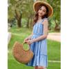 Arshiner Girls Summer Dress Bow-Tie Straps Sleeveless Flowy Ruffle Trim Boho Beach Casual Sundress(Baby Blue)
