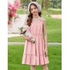 Arshiner Girls Summer Dress Bow-Tie Straps Sleeveless Flowy Ruffle Trim Boho Beach Casual Sundress(Light Pink)