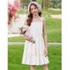 Arshiner Girls Summer Dress Bow-Tie Straps Sleeveless Flowy Ruffle Trim Boho Beach Casual Sundress(White)
