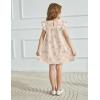 Arshiner Girls Summer Dress Toddler Ruffle Sleeve Dresses Kids Swing Casual Beach Boho Sundress with Pockets for 1-7t(Beige Floral)