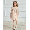 Arshiner Girls Summer Dress Toddler Ruffle Sleeve Dresses Kids Swing Casual Beach Boho Sundress with Pockets for 1-7t(Beige Floral)