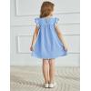 Arshiner Girls Summer Dress Toddler Ruffle Sleeve Dresses Kids Swing Casual Beach Boho Sundress with Pockets for 1-7t(Blue)