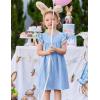 Arshiner Girls Summer Dress Toddler Ruffle Sleeve Dresses Kids Swing Casual Beach Boho Sundress with Pockets for 1-7t(Blue)