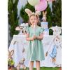 Arshiner Girls Summer Dress Toddler Ruffle Sleeve Dresses Kids Swing Casual Beach Boho Sundress with Pockets for 1-7t(Green)