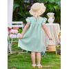 Arshiner Girls Summer Dress Toddler Ruffle Sleeve Dresses Kids Swing Casual Beach Boho Sundress with Pockets for 1-7t(Green)
