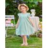 Arshiner Girls Summer Dress Toddler Ruffle Sleeve Dresses Kids Swing Casual Beach Boho Sundress with Pockets for 1-7t(Green)