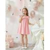 Arshiner Girls Summer Dress Toddler Ruffle Sleeve Dresses Kids Swing Casual Beach Boho Sundress with Pockets for 1-7t(Pink)